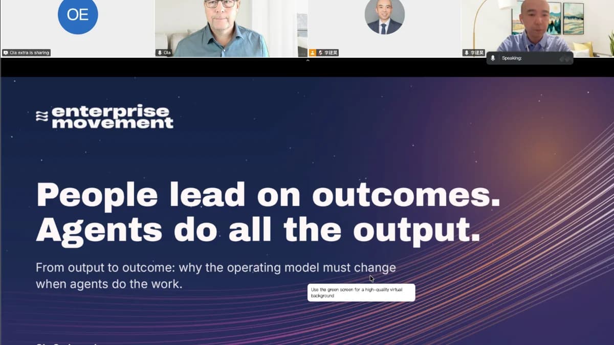 People lead on outcomes. Agents do all the output. — AI-Native SAFe Meetup China